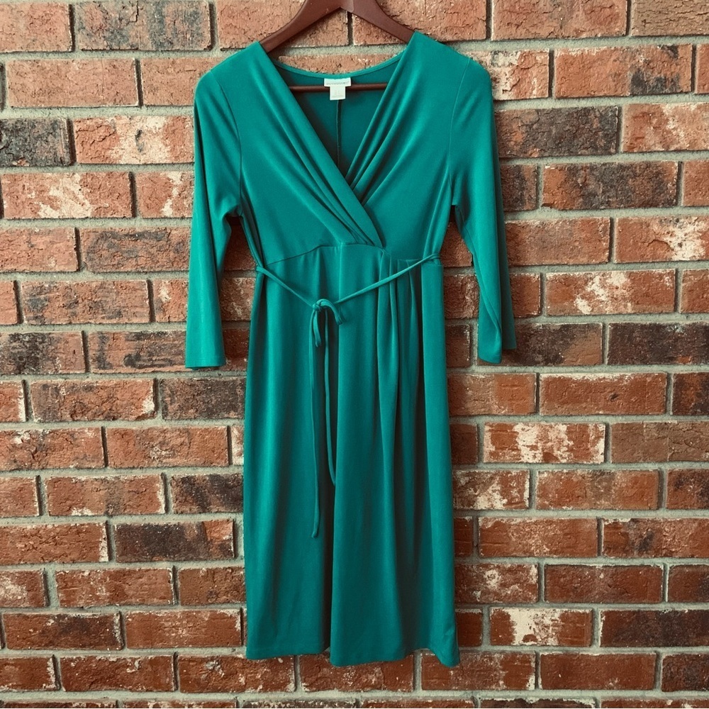 Motherhood Maternity Green Surplice Dress